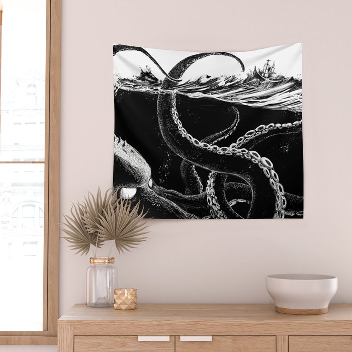 Kraken Rules the Sea Wall Tapestry Gallery Image 2