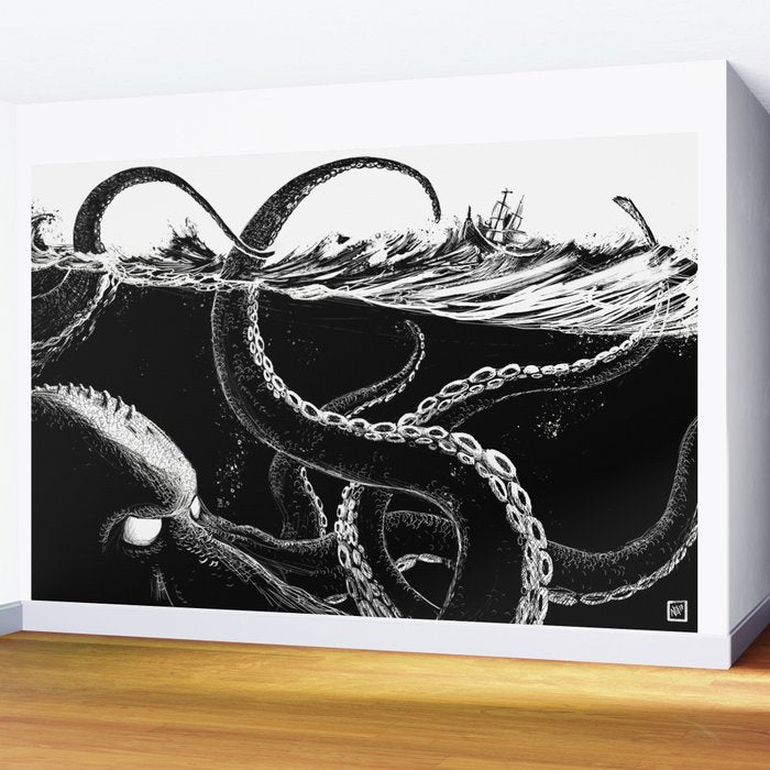 Kraken Rules the Sea Wall Mural Gallery Image 2