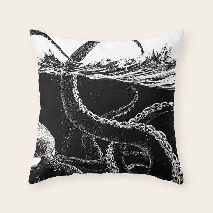 Kraken Rules the Sea Throw Pillow Gallery Image 6