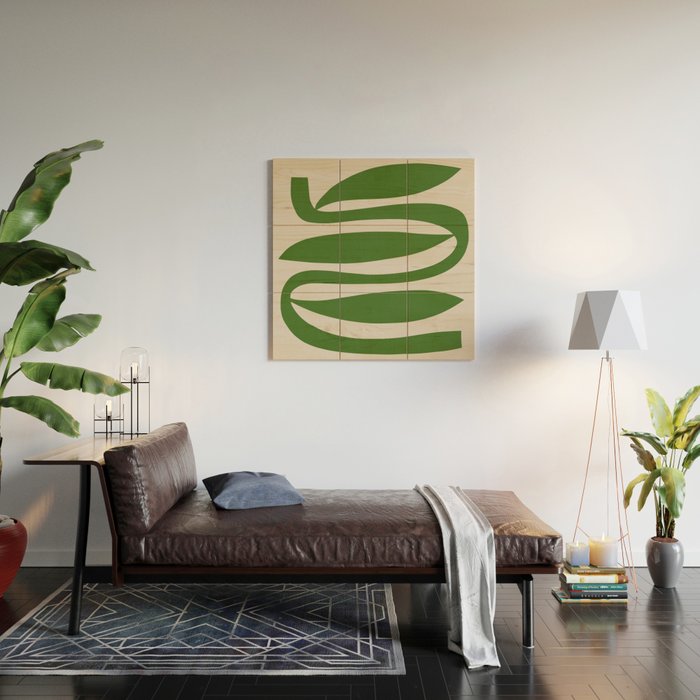 Abstract-botanical 21-green Wood Wall Art Gallery Image 2
