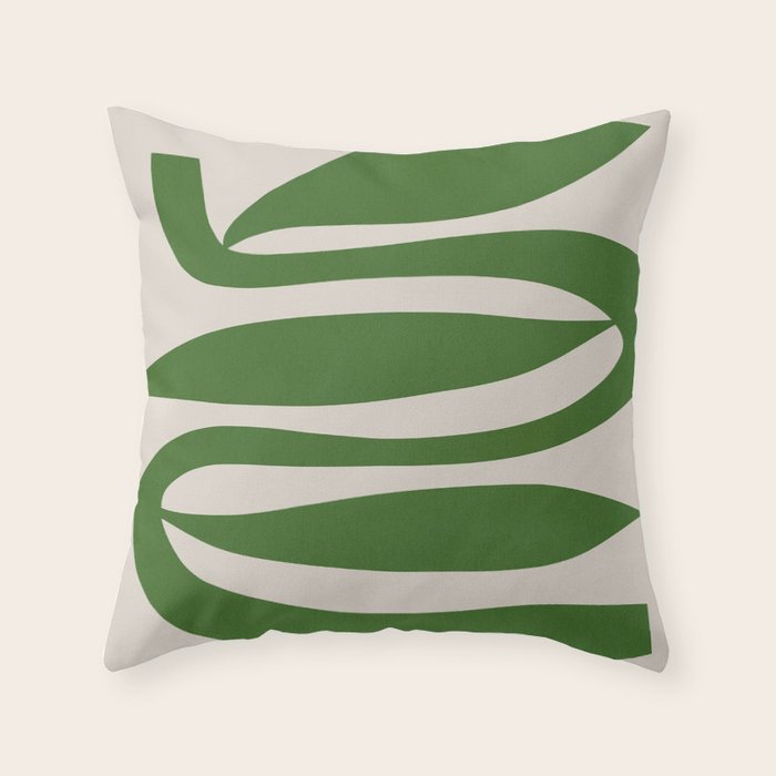 Abstract-botanical 21-green Throw Pillow Gallery Image 6