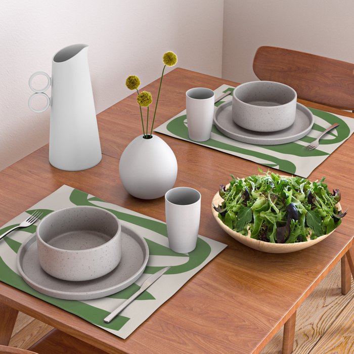 Abstract-botanical 21-green Placemat Gallery Image 2