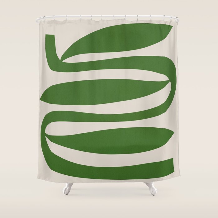 Abstract-botanical 21-green Shower Curtain Gallery Image 1