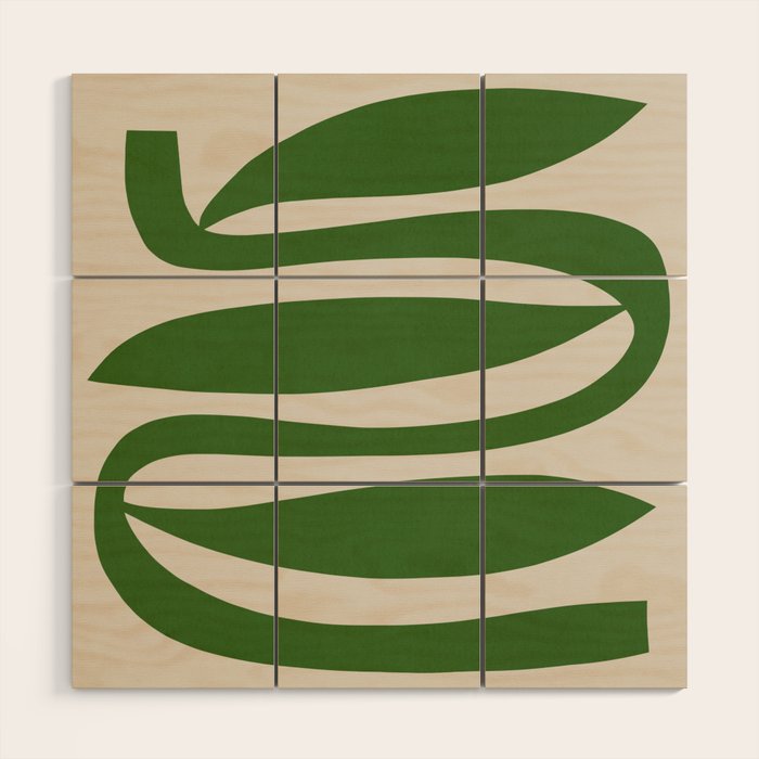 Abstract-botanical 21-green Wood Wall Art Gallery Image 1