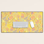 Coastal Oysters on the Beach in Pastel Yellow & Orange Desk Mat Gallery Image 1
