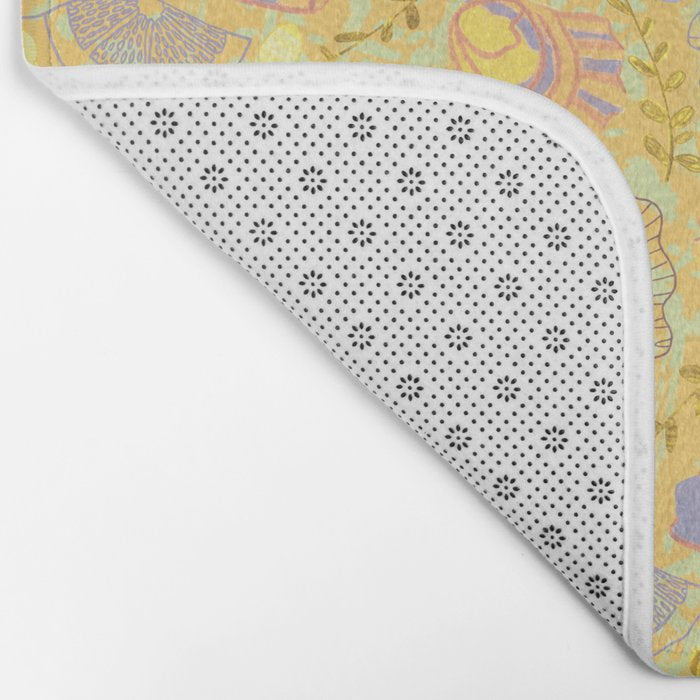 Coastal Oysters on the Beach in Pastel Yellow & Orange Bath Mat Gallery Image 2