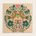 Folksy Birds love  Wood Wall Art Gallery Image 1
