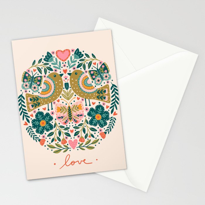 Folksy Birds love  Stationery Card Gallery Image 2