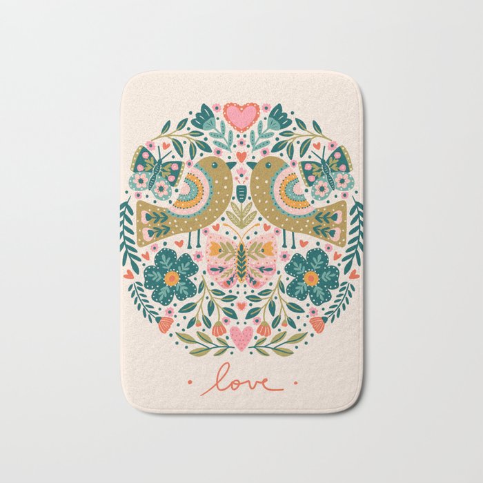 Folksy Birds love  Bath Mat Gallery Image 1