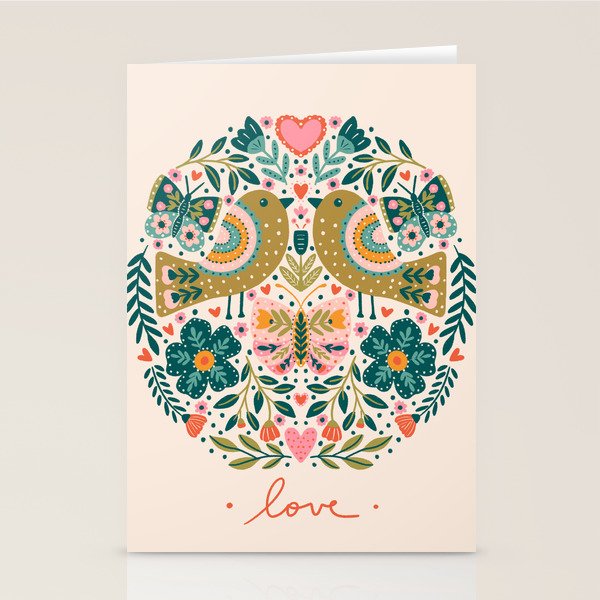 Folksy Birds love  Stationery Card Gallery Image 1