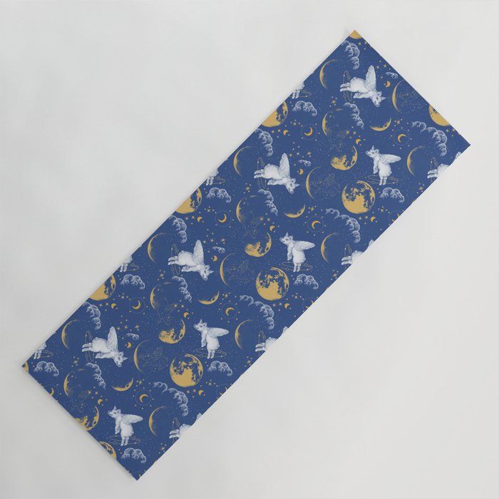 Celestial Pigs lunar blue Yoga Mat Gallery Image 1
