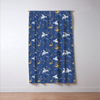 Celestial Pigs lunar blue Window Curtain Gallery Image 3