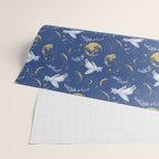 Celestial Pigs lunar blue Wrapping Paper Gallery Image 2