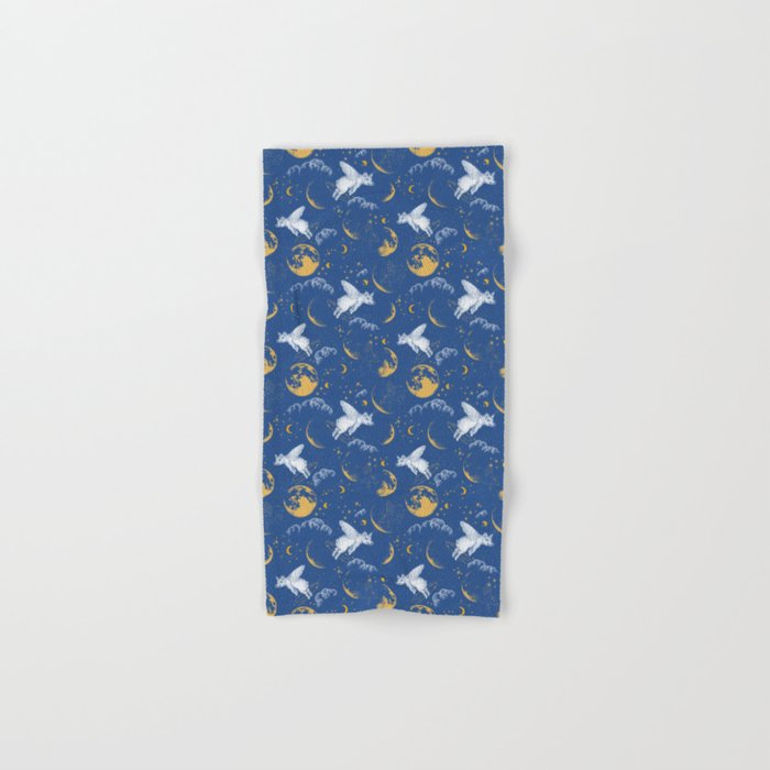 Celestial Pigs lunar blue Bath Towel Gallery Image 1