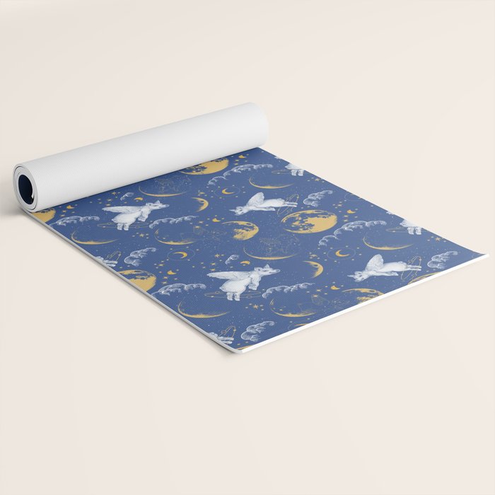 Celestial Pigs lunar blue Yoga Mat Gallery Image 2