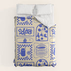 Blue summer vacation patchwork art pattern Duvet Cover Gallery Image 6