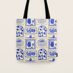 Blue summer vacation patchwork art pattern Tote Bag Gallery Image 1