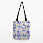Blue summer vacation patchwork art pattern Tote Bag Gallery Image 2