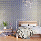 Blue summer vacation patchwork art pattern Wallpaper Gallery Image 3