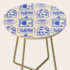 Blue summer vacation patchwork art pattern Side Table Gallery Image 2