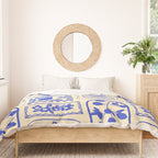 Blue summer vacation patchwork art pattern Duvet Cover Gallery Image 3
