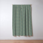 Dragonfly Pattern XII Neutral Green Window Curtain Gallery Image 3