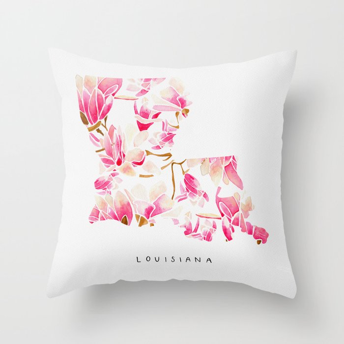 Louisiana State Flower - Magnolias Throw Pillow Gallery Image 6