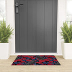 Ravens and red roses with blue leaves Welcome Mat Gallery Image 3