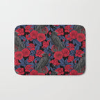 Ravens and red roses with blue leaves Bath Mat Gallery Image 1