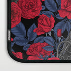 Ravens and red roses with blue leaves Laptop Sleeve Gallery Image 3