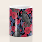 Ravens and red roses with blue leaves Coffee Mug Gallery Image 4