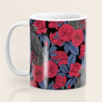 Ravens and red roses with blue leaves Coffee Mug Gallery Image 3