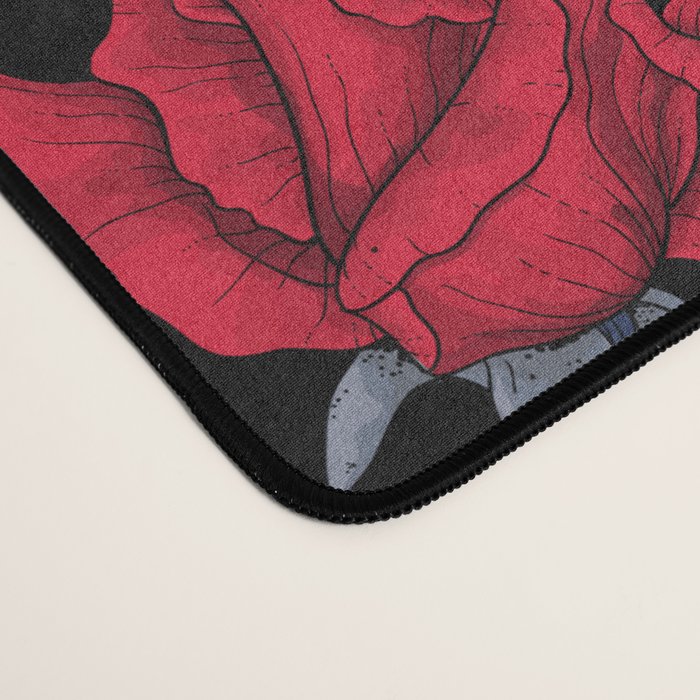 Ravens and red roses with blue leaves Desk Mat Gallery Image 4