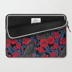 Ravens and red roses with blue leaves Laptop Sleeve Gallery Image 2