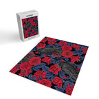 Ravens and red roses with blue leaves Jigsaw Puzzle Gallery Image 2