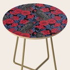 Ravens and red roses with blue leaves Side Table Gallery Image 2