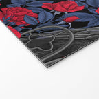 Ravens and red roses with blue leaves Welcome Mat Gallery Image 2