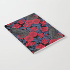 Ravens and red roses with blue leaves Notebook Gallery Image 2