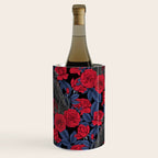 Ravens and red roses with blue leaves Wine Chiller Gallery Image 3
