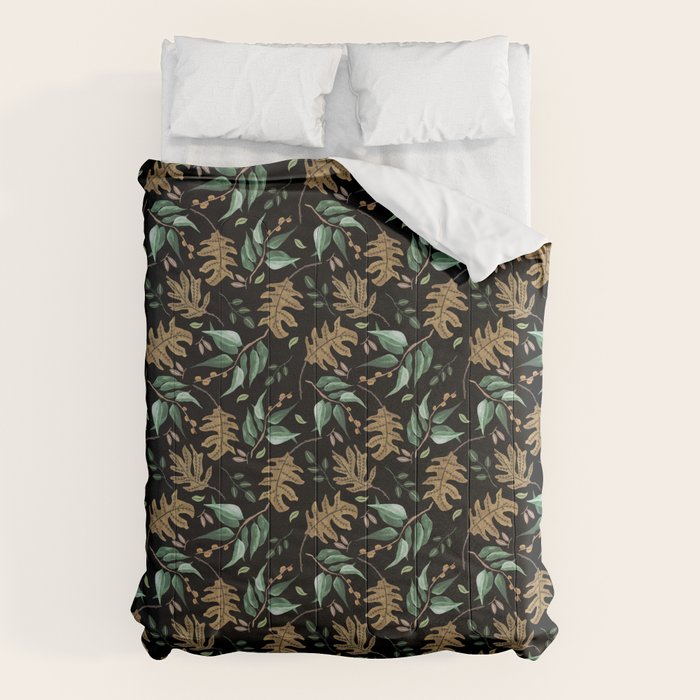 Fall of fall leaves dark Comforter Gallery Image 6