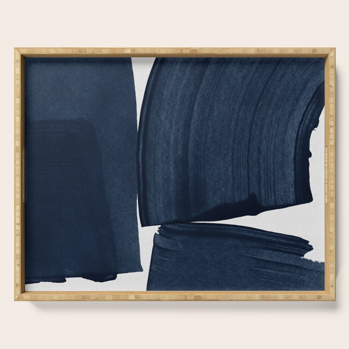 Minimalist Painting Blue I, Navy Decor Serving Tray Gallery Image 1