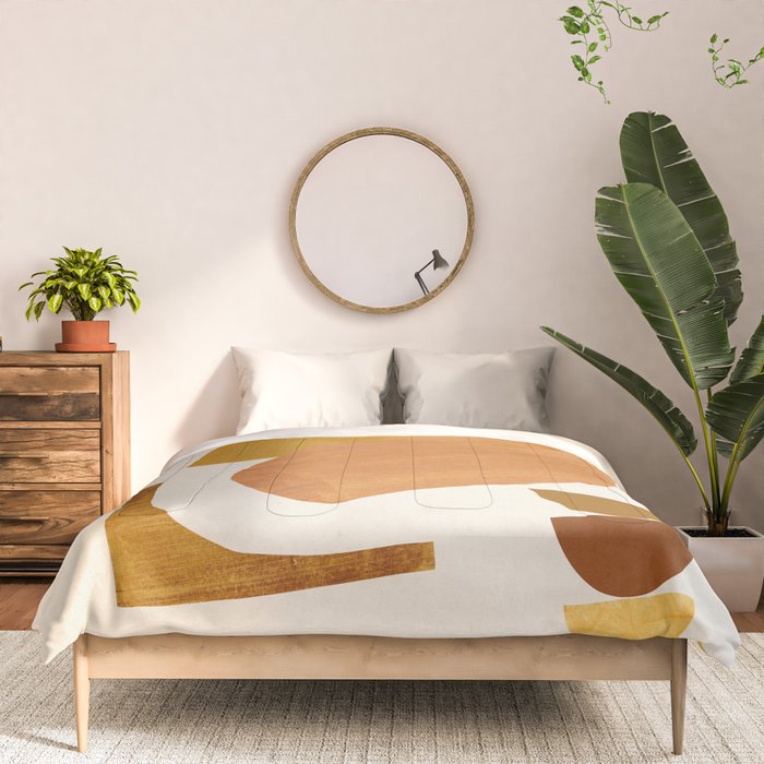 Abstract Collage With Warm Shapes Comforter Gallery Image 3