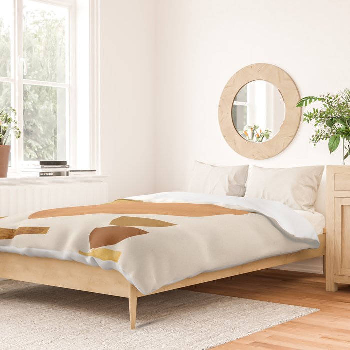 Abstract Collage With Warm Shapes Duvet Cover Gallery Image 2