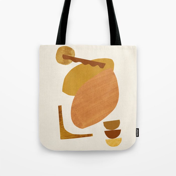 Abstract Collage With Warm Shapes Tote Bag Gallery Image 1