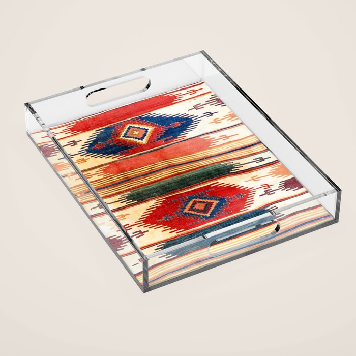 Aksaray Antique Cappadocian Turkish Kilim Print Acrylic Tray Gallery Image 1