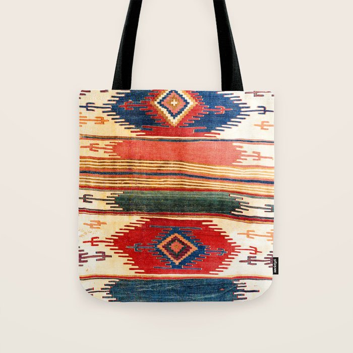Aksaray Antique Cappadocian Turkish Kilim Print Tote Bag Gallery Image 1