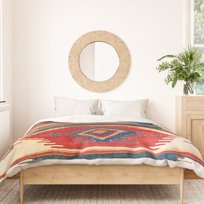 Aksaray Antique Cappadocian Turkish Kilim Print Duvet Cover Gallery Image 3