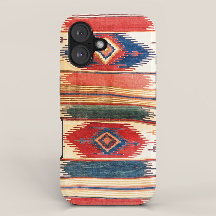 Aksaray Antique Cappadocian Turkish Kilim Print iPhone Case Gallery Image 1