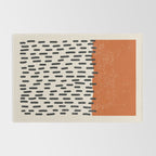 Mid Century Modern Minimalist Rothko Inspired Color Field Red Rain With Lines Geometric Style Rug Gallery Image 2