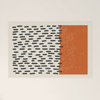 Mid Century Modern Minimalist Rothko Inspired Color Field Red Rain With Lines Geometric Style Welcome Mat Gallery Image 1